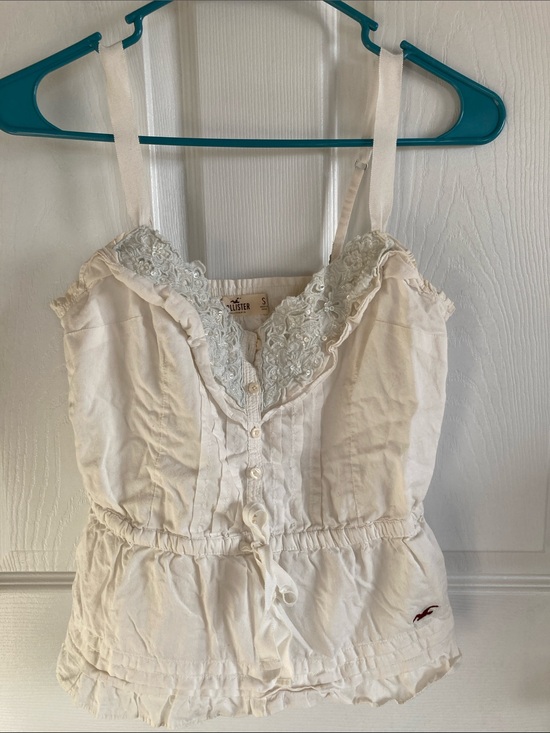 Hollister Tops - Vintage Y2K Hollister Off White Sequin Tank Top Small